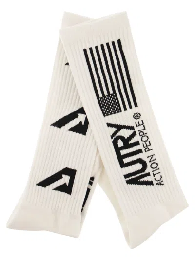 Autry Socks With Iconic Logo In White