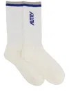 Autry Logo Stripe Socks In White