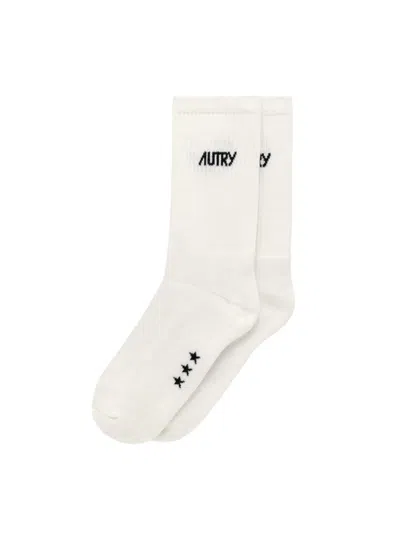 Autry Socks With Star Motif In Nude & Neutrals