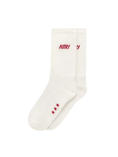 Autry Socks With Star Motif In Nude & Neutrals