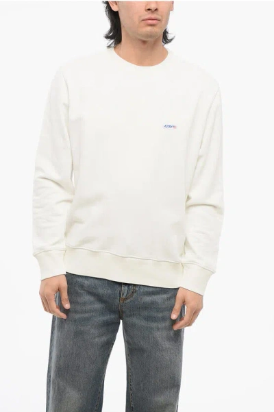 Autry Solid Color Brushed Cotton Crewneck Sweatshirt
