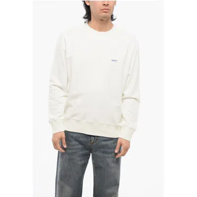 Autry Solid Color Brushed Cotton Crewneck Sweatshirt