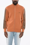 Autry Solid Color Sweatshirt With Zip Closure And Contrasting Deta In Orange