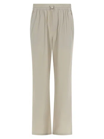 Autry Sportivo Straight Leg Trousers With Logo In Neutral