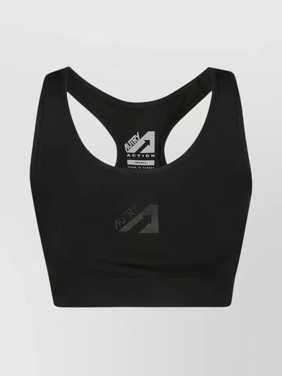 Autry Sporty Racerback Sleeveless Stretch Fit Top In Black