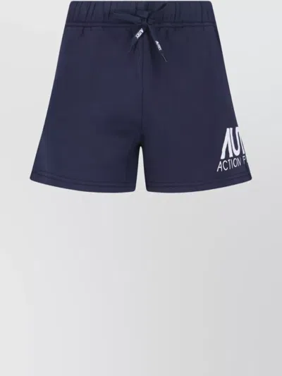 Autry Straight Shorts With Back Pocket And Elastic Waistband In Blue