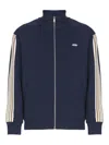 Autry Embroidered High Neck Jacket With Ribbed Cuffs In Blue