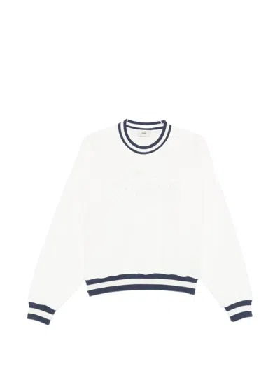 Autry Striped Logo Sweatshirt In White