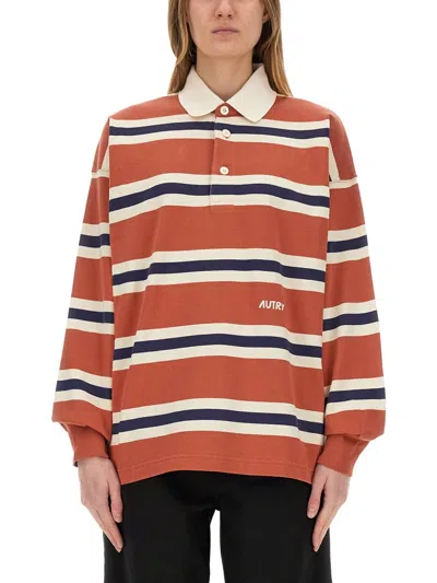 AUTRY AUTRY STRIPED RUGBY POLO SHIRT