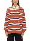 Autry Orange Polo Shirt With Lettering Logo Embroidered On The Front In Cotton Man In Red