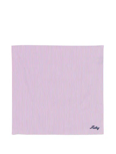 Autry Embroidered Tie Scarf Striped Pattern In Pink