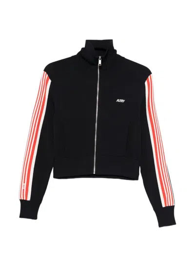 Autry Striped Zip Jacket In Black