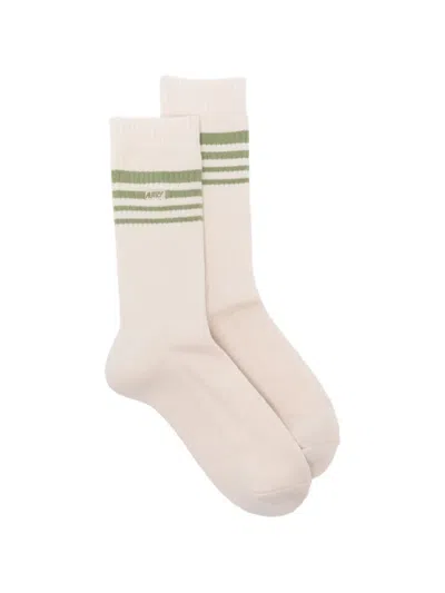 Autry Stripes-detail Socks In Neutral