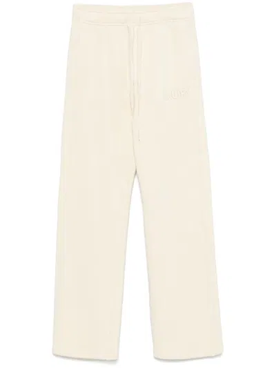 Autry Relaxed-fit Cotton Sweatpants With Drawstring Waist In Neutral