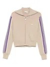 Autry Knitted Zip-up Sweatshirt In Beige