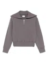 Autry Gray Cotton Sweatshirt With Zip In Taupe