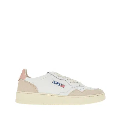 Autry Suede And Leather Medalist Low Sneakers In Neutral