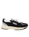 Autry Hyperway Black Low Top Sneakers With Logo Patch On Tongue And Side In Tech Fabric Man In Black
