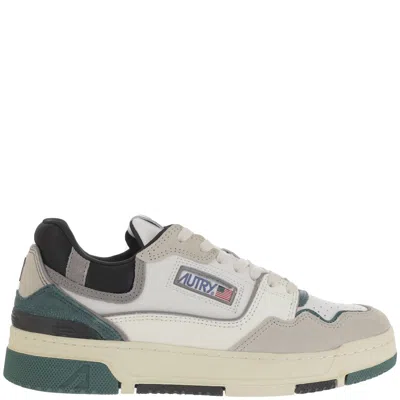 Autry Suede And Mesh Sneakers With Contrast Heel And Logo Accents In Multi