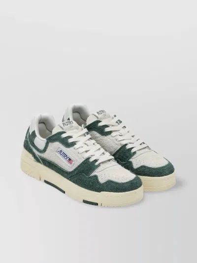 Autry Suede And Mesh Sneakers With Rubber Sole In Green