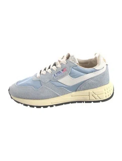 Pre-owned Autry Suede Colorblock Pattern Sneakers In Blue