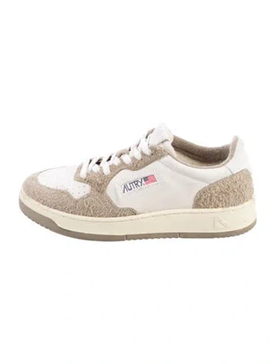 Pre-owned Autry Suede Colorblock Pattern Sneakers In Neutral