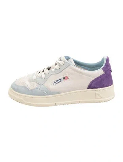 Pre-owned Autry Suede Colorblock Pattern Sneakers In White