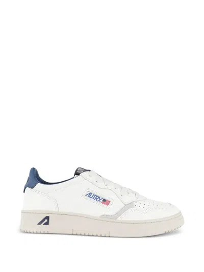Autry Low Leather Sneakers With Diverse Texture Combinations In White