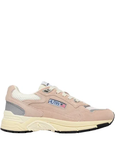 Autry Running-style Sneakers With Contrasting Mesh In Animal Print