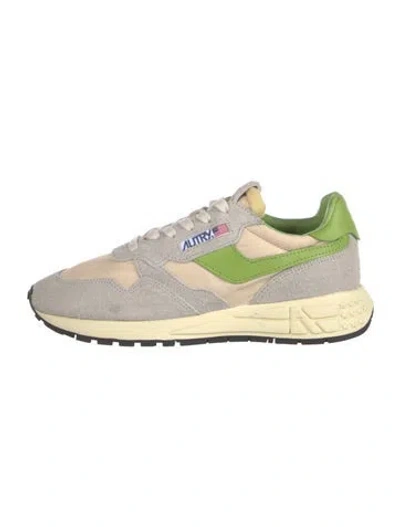 Pre-owned Autry Suede Leather Trim Embellishment Athletic Sneakers In Neutrals