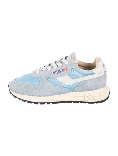 Pre-owned Autry Suede Leather Trim Embellishment Sneakers In Blue