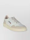 Autry Medalist White Low Top Sneakers With Beige Suede Details In Leather Man