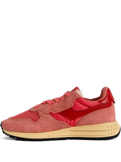 Autry Suede-mesh Sneakers In Pink