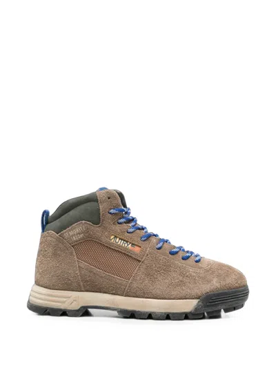 Autry Suede Panelled Sneakers In Brown