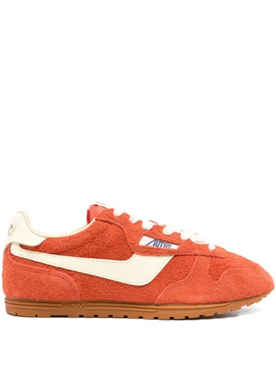 Autry Suede Sneakers In Orange