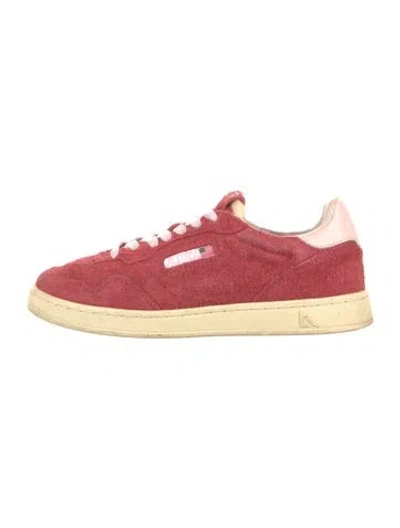 Pre-owned Autry Suede Sneakers In Pink/red