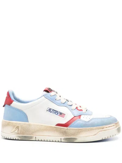 Autry Sup Vint Leather Sneakers In White