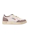 Autry Medalist Low Suede-insert Leather Sneakers In Brown
