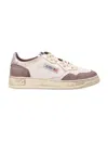 Autry Medalist Low Suede-insert Leather Sneakers In Brown
