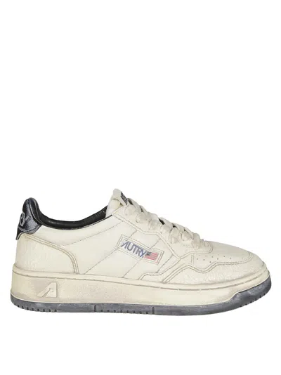 Autry Sup Vint Low Leat Padded Sneakers In Neutral