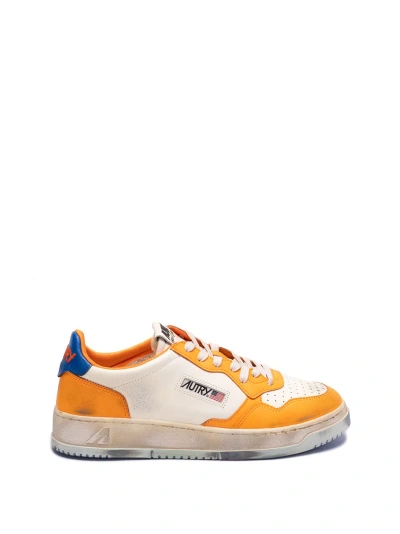 Autry `sup Vint Low` Leather Sneakers In White