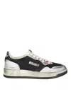 Autry Leather Low Top Sneakers With Laminated Inserts In Black