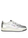 Autry Sper Vintage Metallic Leather Sneakers In Neutral