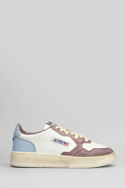 Autry Sup Vint Low Sneakers In White Leather