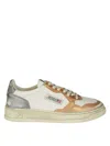 Autry Vintage-inspired Low-top Sneakers With Brushed Leather Finish In Neutral