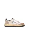 Autry 'super Vintage' White And Metallic Low Top Sneakers With Logo Detail