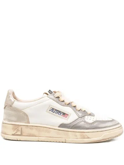 Autry "sup Vintage Low" Suede Sneakers In Neutral