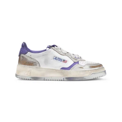 Autry White Logo Lace Up Sneakers In Multi
