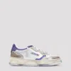 Autry White Logo Lace Up Sneakers In Prsmvi Pltm