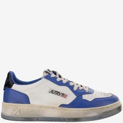 Autry Super Vintage Color-block Sneakers In White,blue